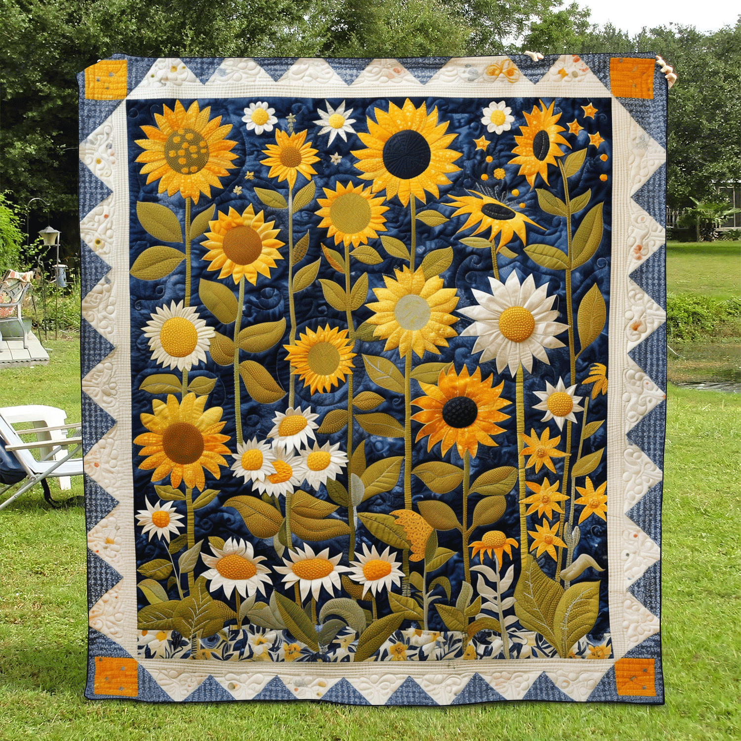 Sunflower Symphony Quilted Blanket NCU0TH1015