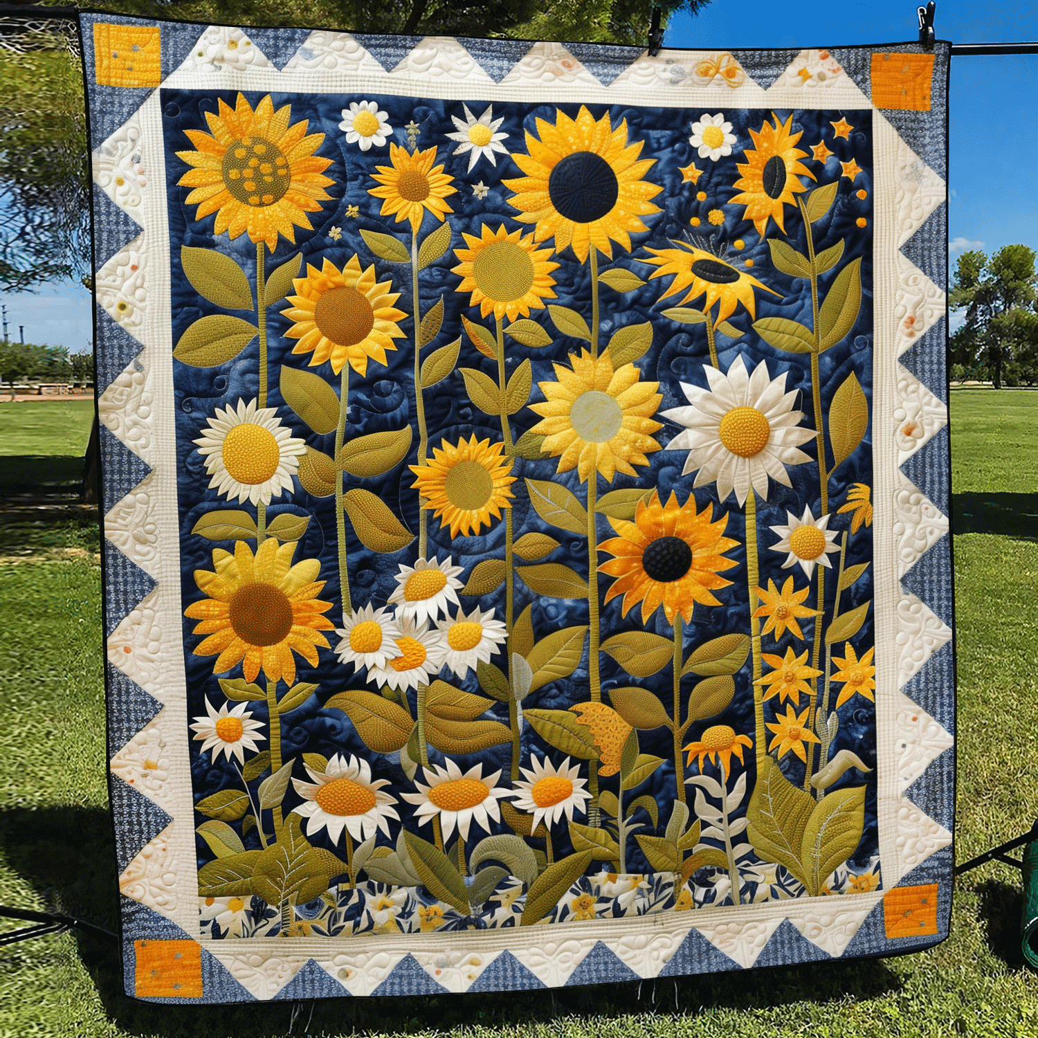 Sunflower Symphony Quilted Blanket NCU0TH1015