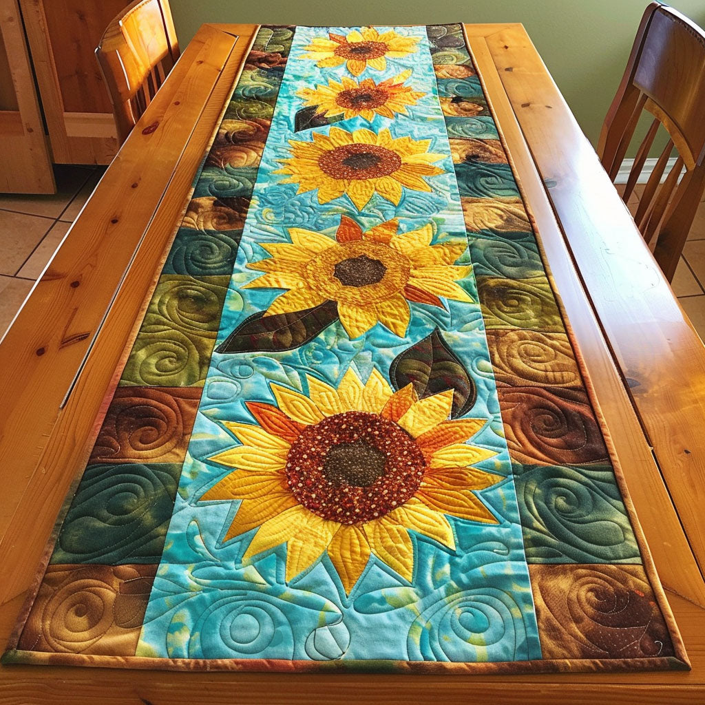 Sunflower Voyage Quilted Table Runner NCU0TL464