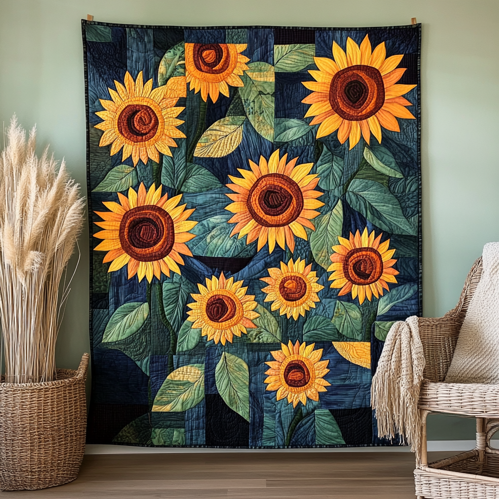 Sunflower Dreams Art Quilt Hanging NCU0TL921