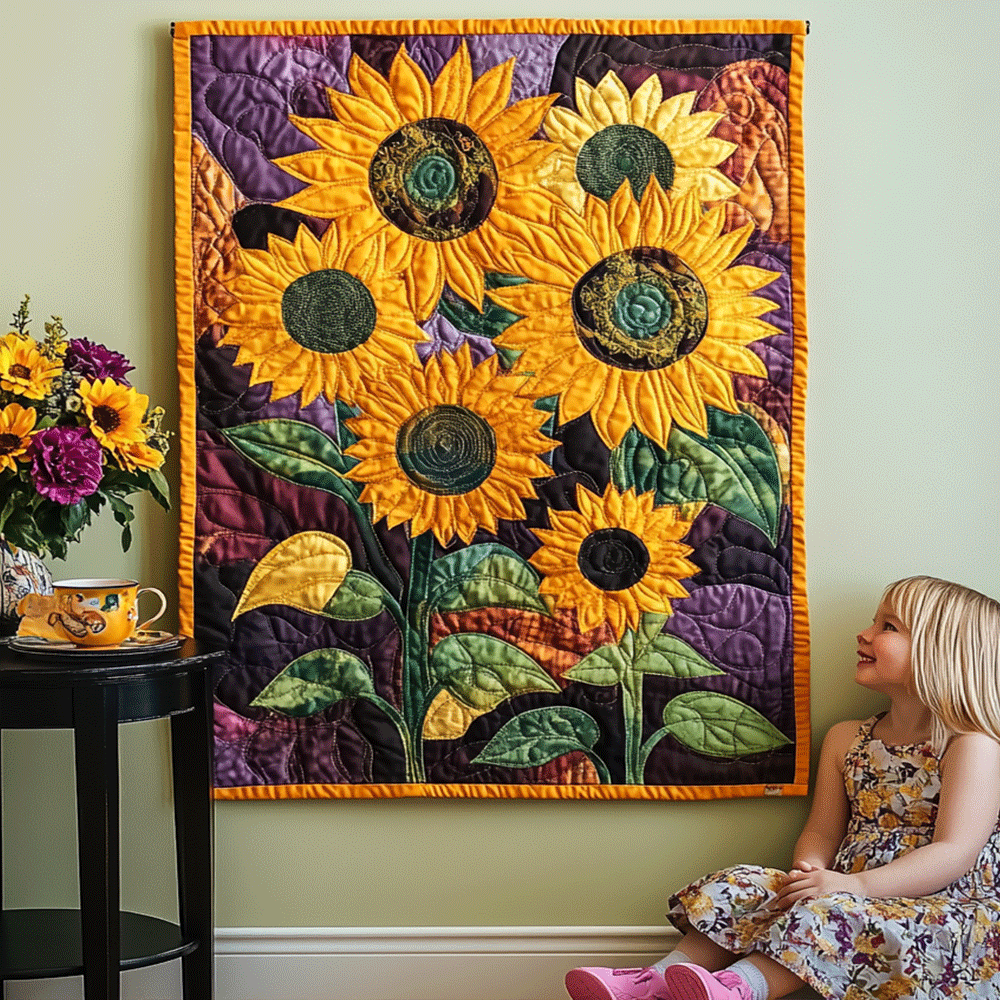 Sunflower Vista Art Quilt Hanging NCU0TL952