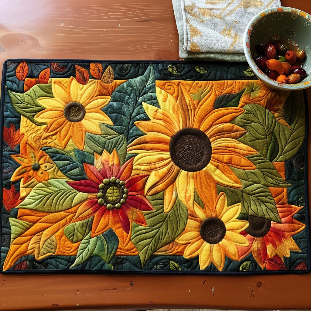 Sunflowers Garden Quilted Placemat NCU0TL045