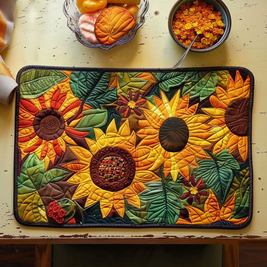 Sunflowers Garden Quilted Placemat NCU0TL046