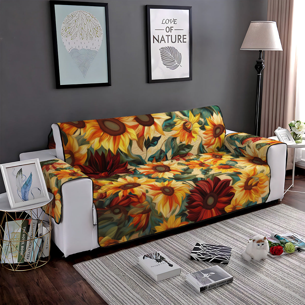 Sunlit Blossoms Quilted Sofa Cover NCU0PT1617