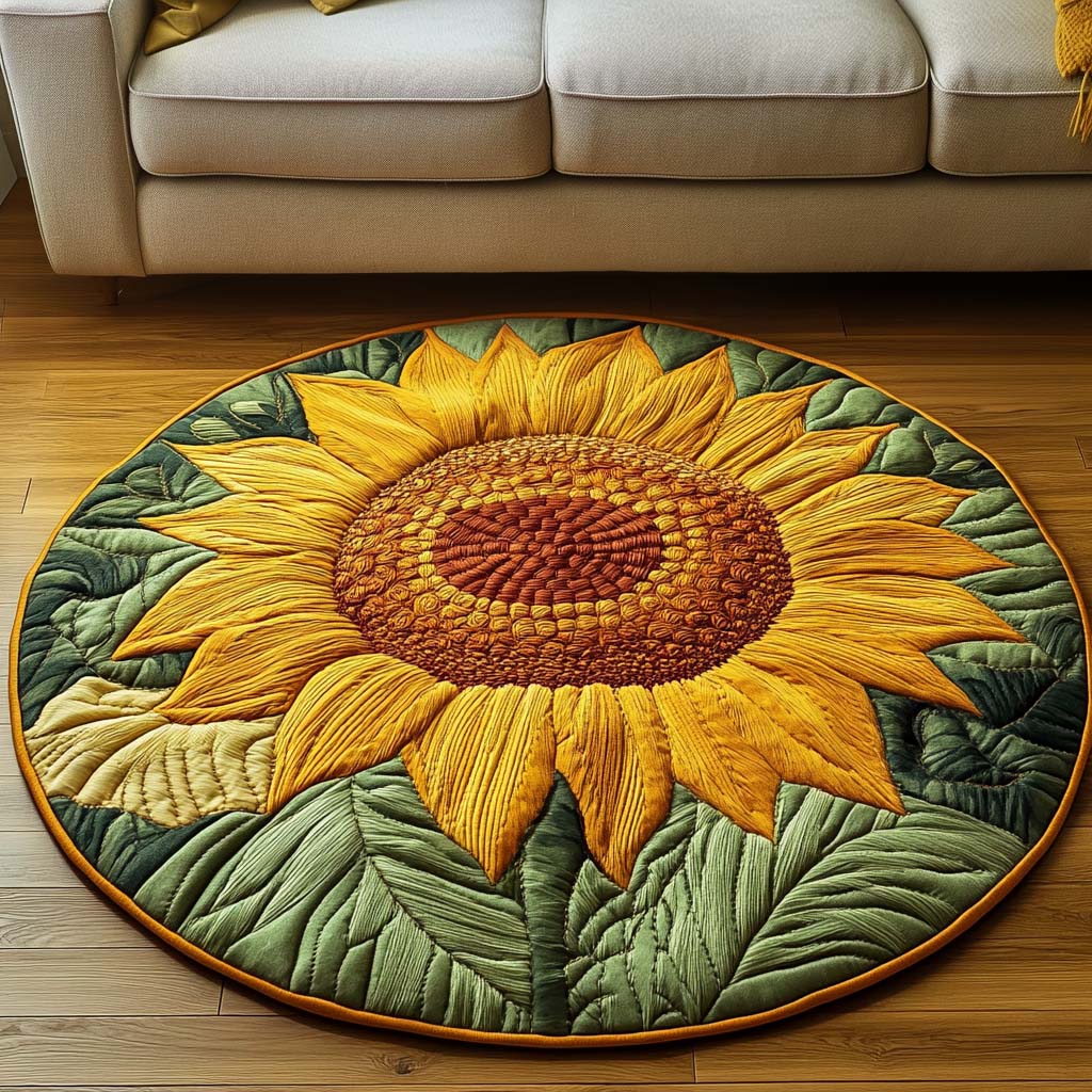 Sunlit Embrace Quilted Round Mat NCU0NT1285