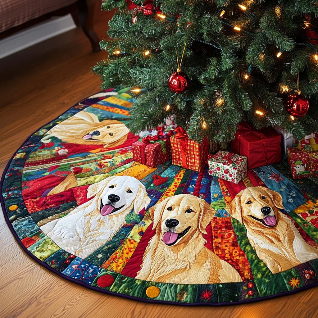 Sunny Fur Christmas Quilted Tree Skirt NCU0NT1604