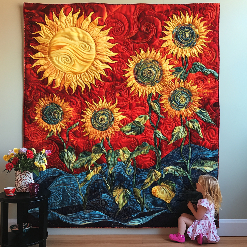 Sunny Meadows Art Quilt Hanging NCU0TL940