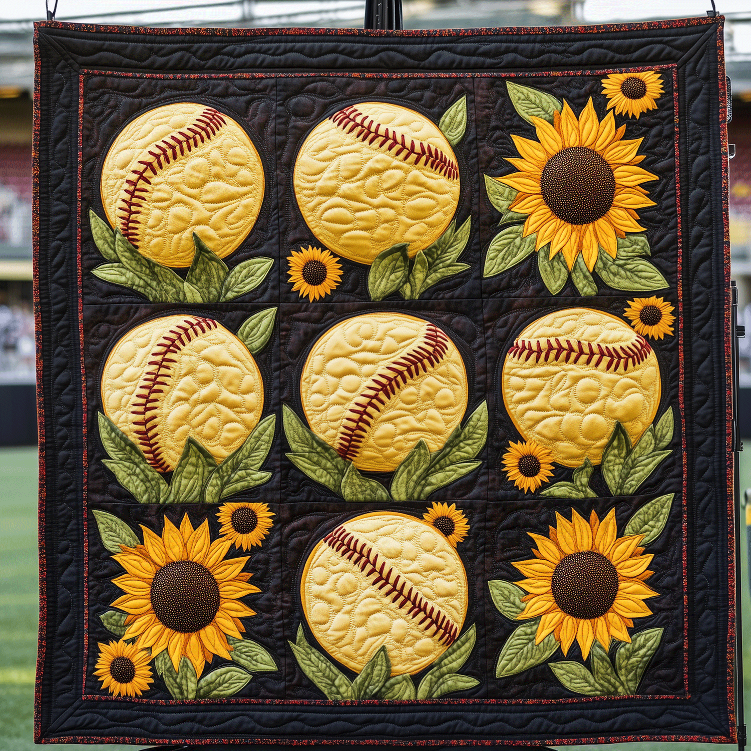 Sunny Softballs Quilted Blanket NCU0TH1493