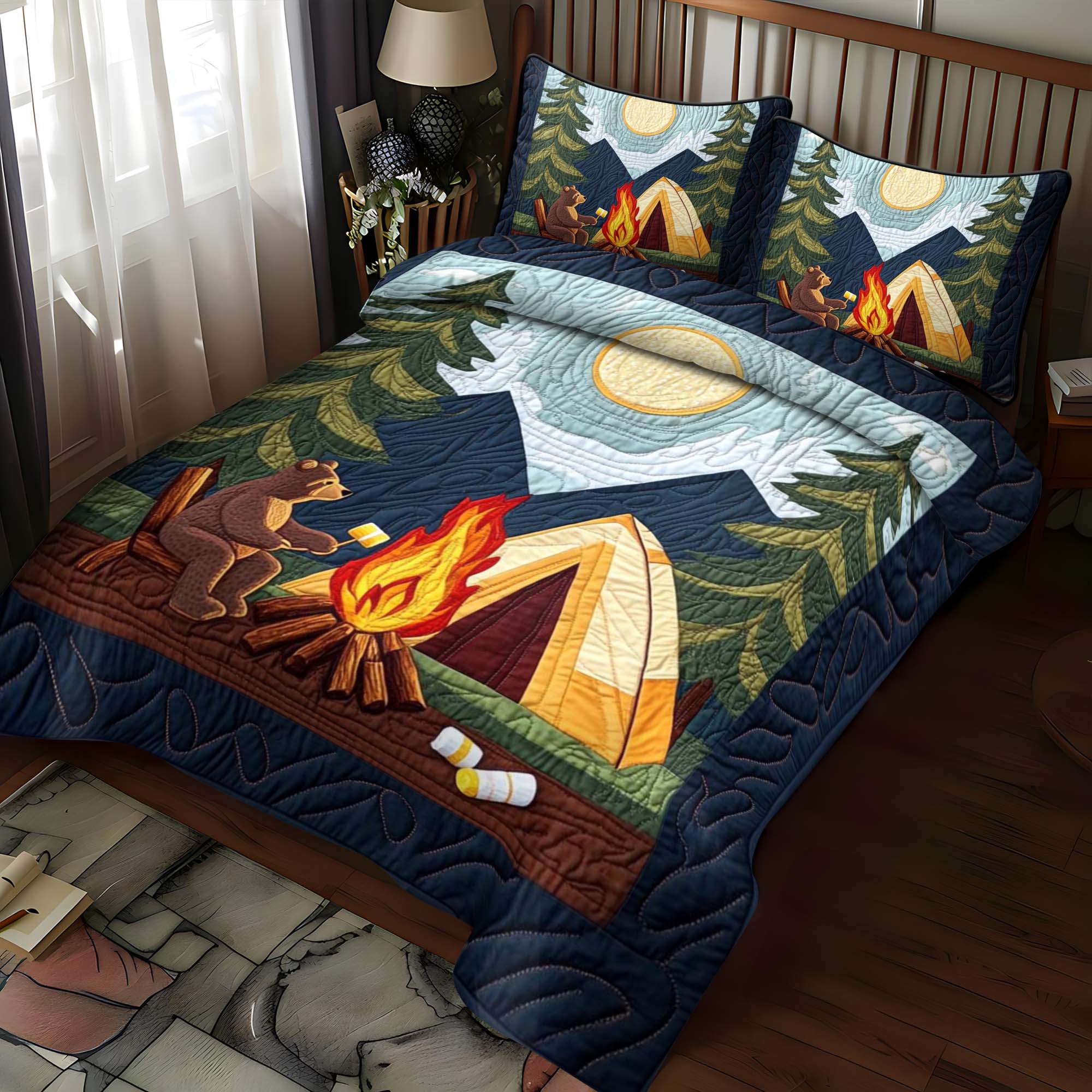 Sunset Camp 3-Piece Quilted Bedding Set NCU0NT671