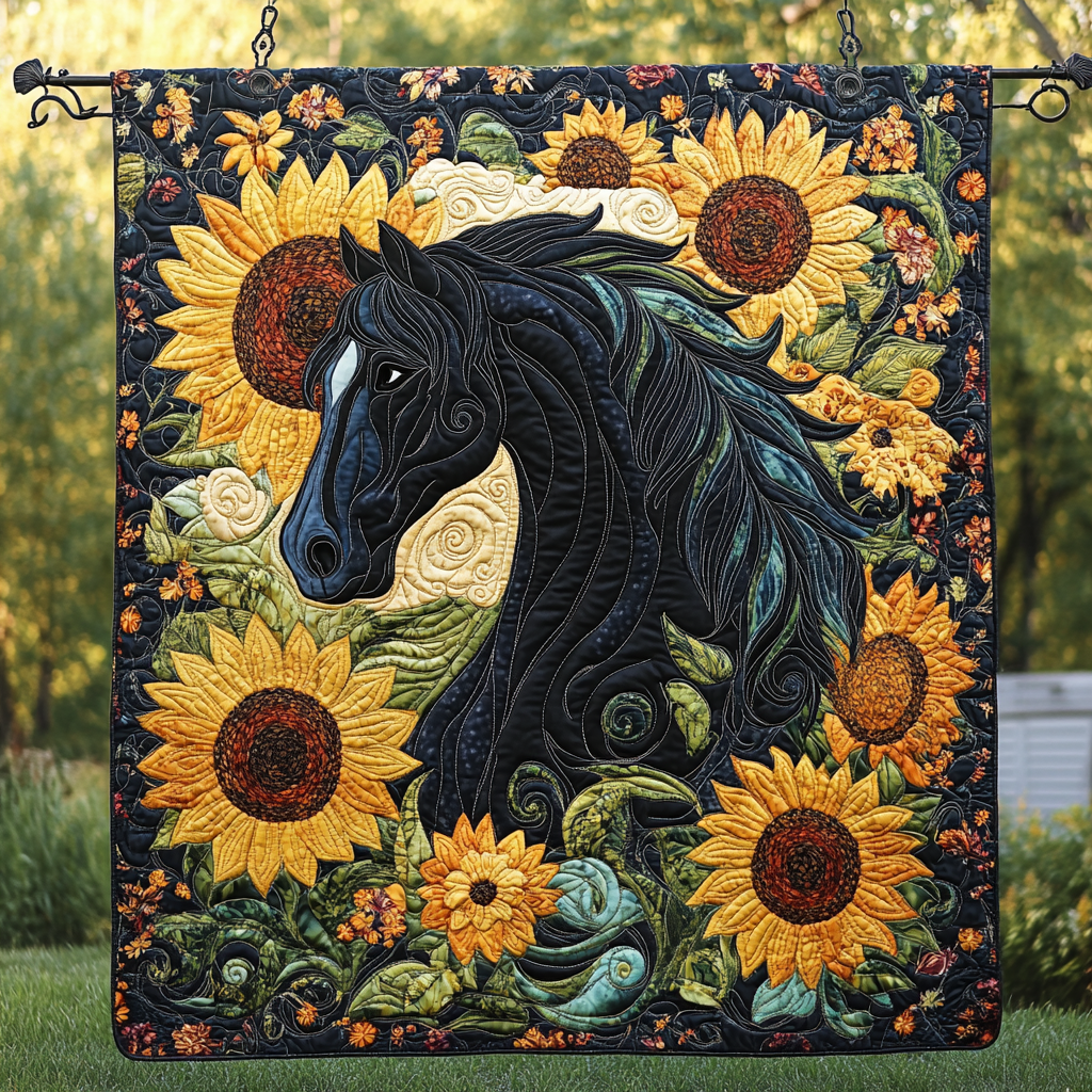 Sunset Stallion Quilted Blanket NCU0DK542