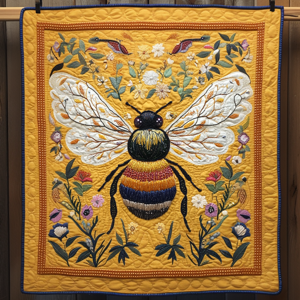 Sunshine & Bees Quilted Blanket NCU0NT218