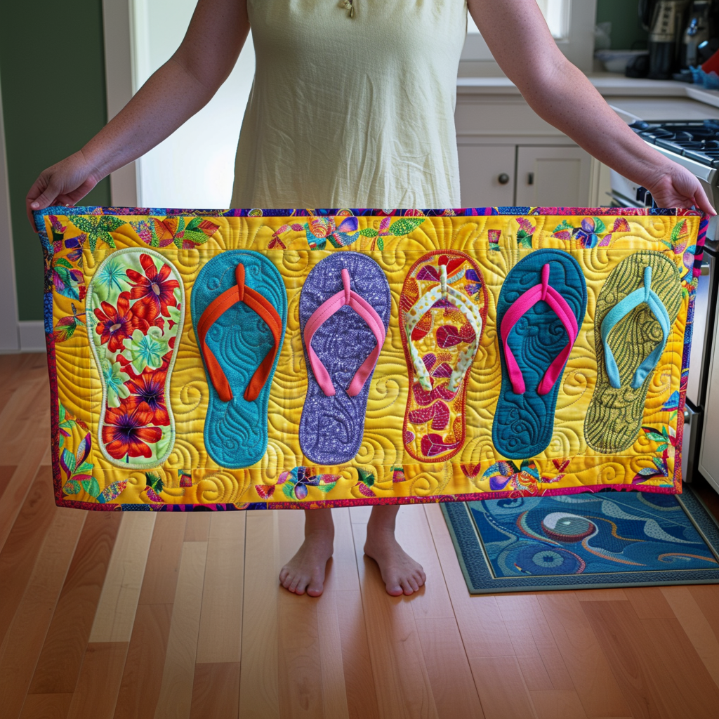 Sunshine & Flip-Flops Quilted Table Runner NCU0TH747