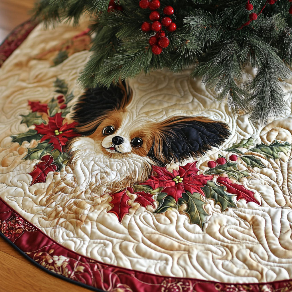 Sunshine Papillon Quilted Christmas Tree Skirt NCU0PT1788