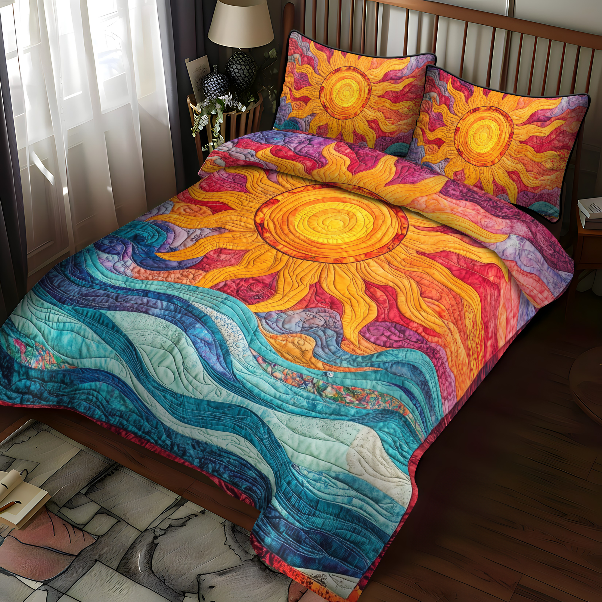 Sunshine Parade 3-Piece Quilted Bedding Set NCU0VL692