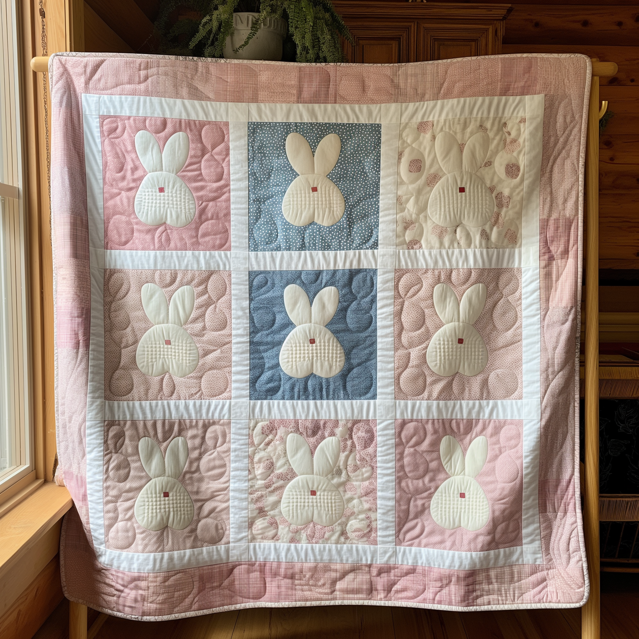 Sweet Bunny Cuddles Quilted Blanket NCU0TL283