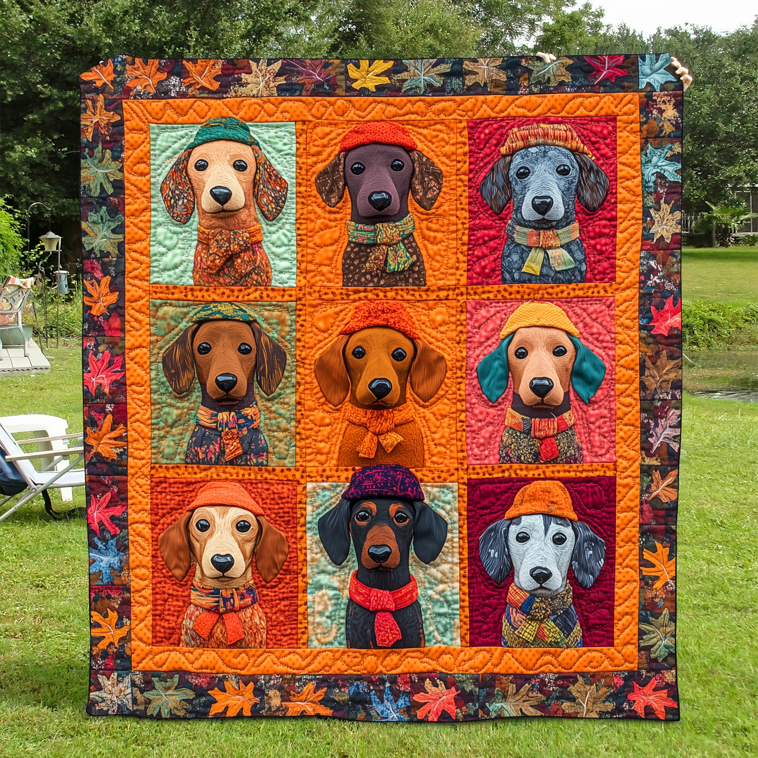 Sweet Dachshund Quilted Blanket NCU0VL453