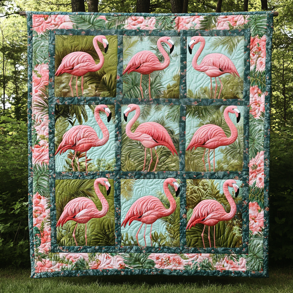 Sweet Flamingo Quilted Blanket NCU0VL562