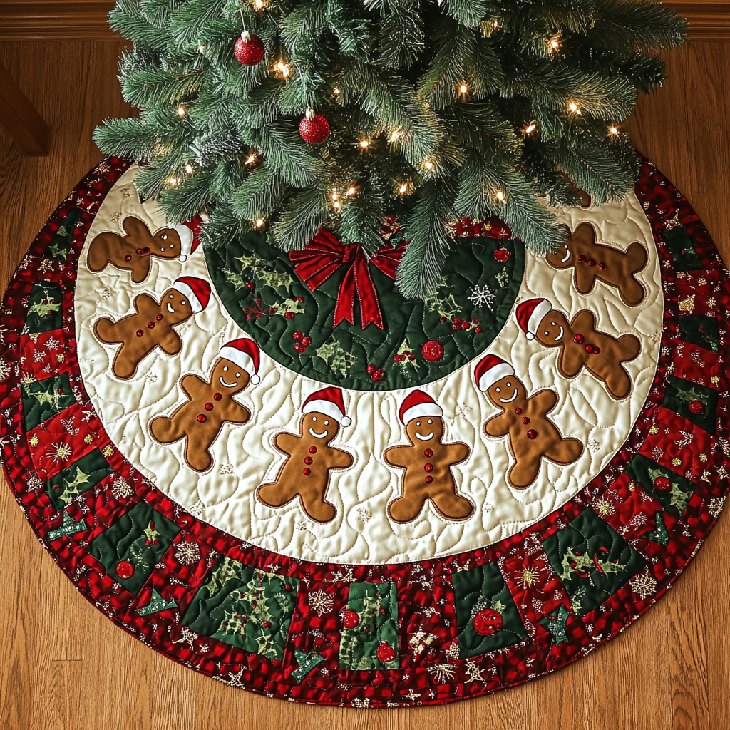 Sweet Holiday Treat Christmas Quilted Tree Skirt NCU0DK1487