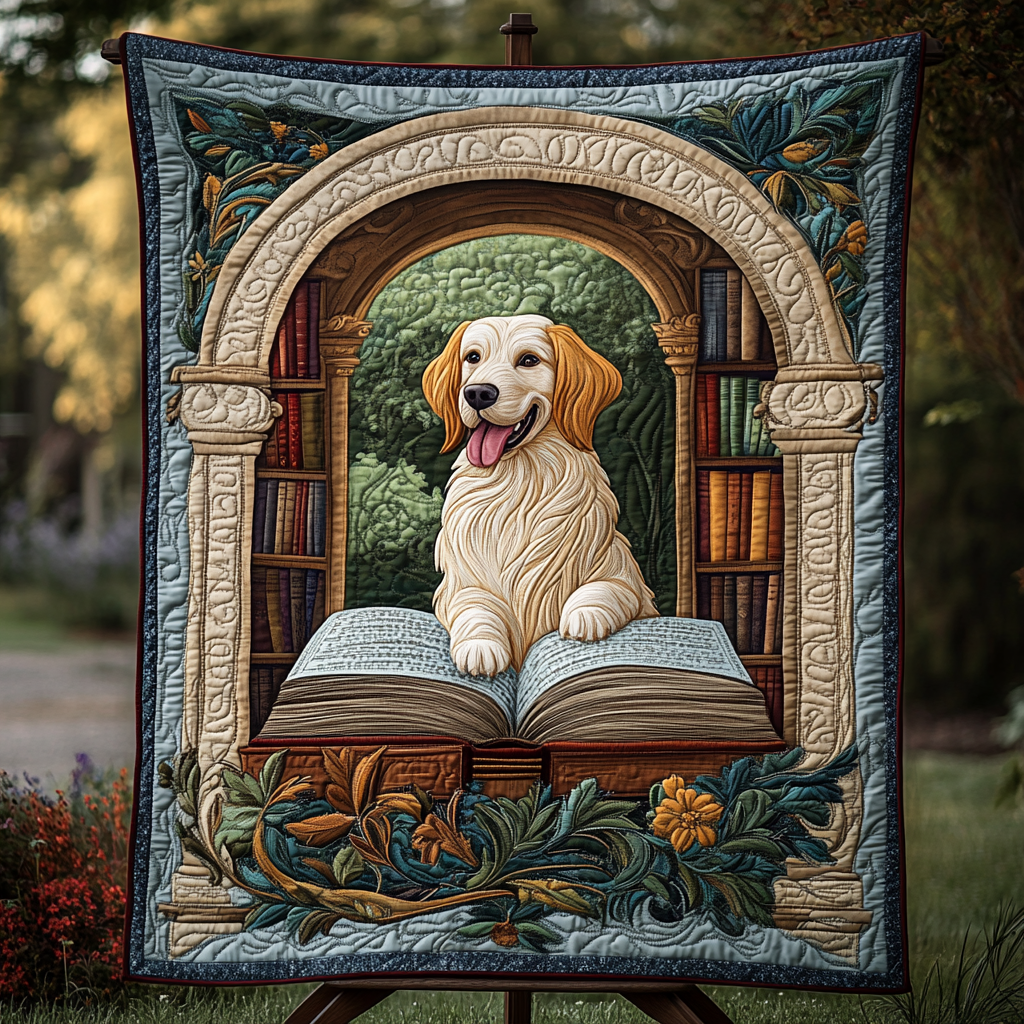 Tales of the Golden Retriever Quilted Blanket NCU0DK1547