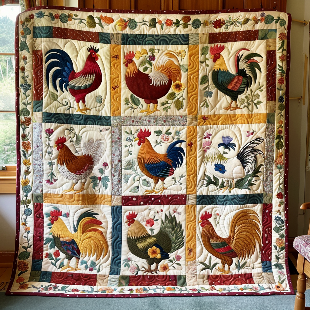 Chicken Quilted Blanket NCU0VT26