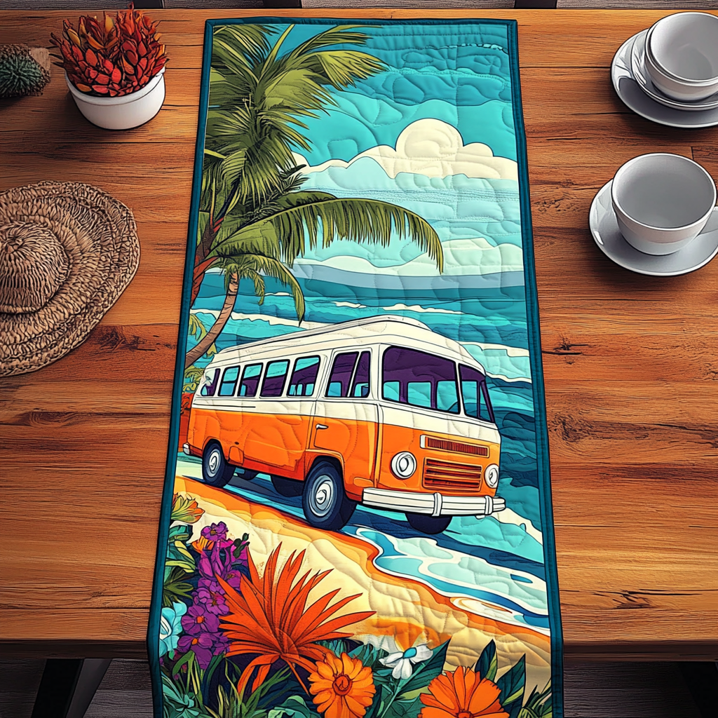 Trails And Tales Beach Quilted Table Runner NCU0PD770