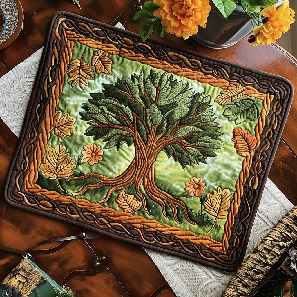 Tranquil Celtic Tree Quilted Place Mat NCU0TH464