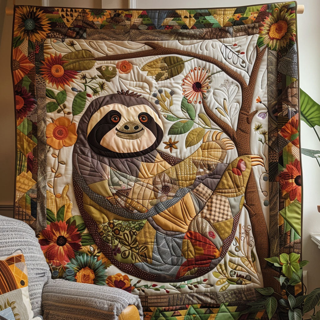 Tranquil Sloth Quilted Blanket NCU0TL813