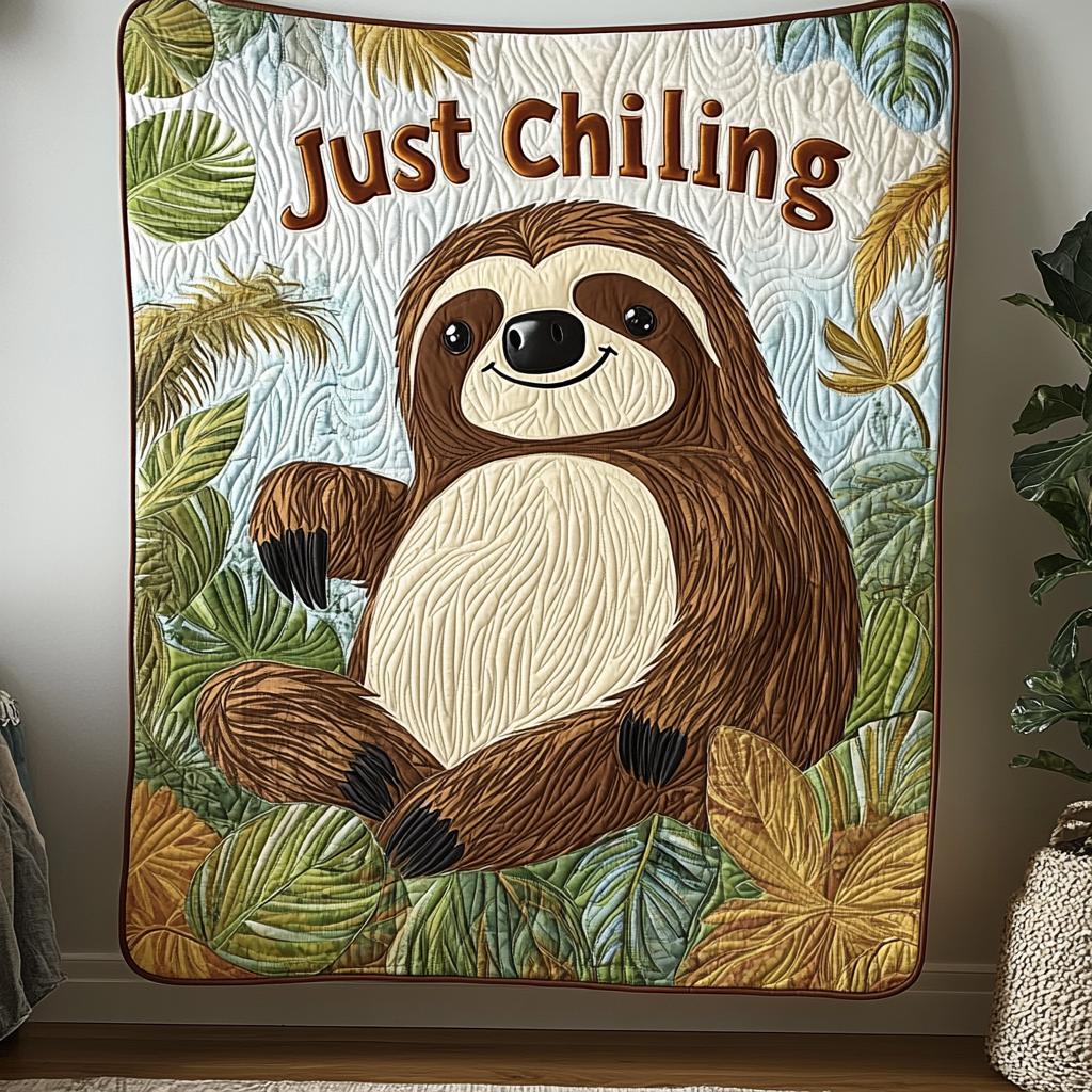 Tranquil Sloth Quilted Blanket NCU0TL824