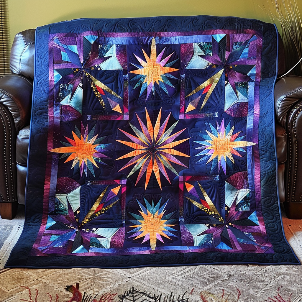 Tribal Spectrum Quilted Blanket NCU0TH704