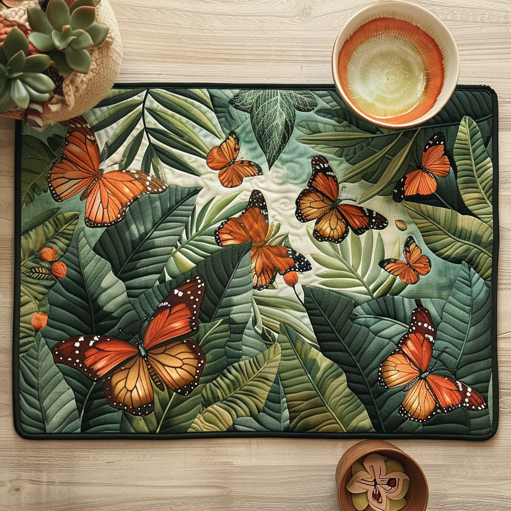 Tropical Butterflies Quilted Place Mat NCU0TH022