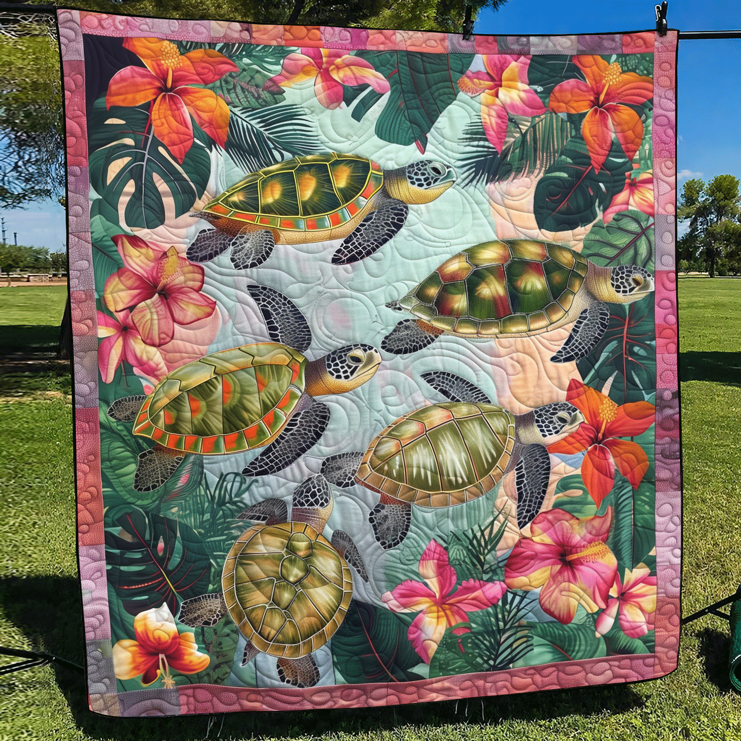 Tropical Turtle Quilted Blanket NCU0TL589