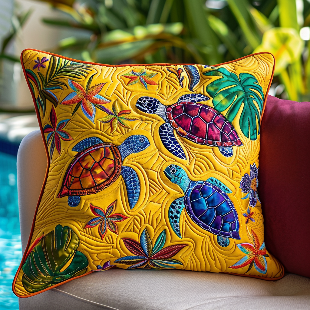 Tropical Turtles Quilted Pillow Case NCU0NT112