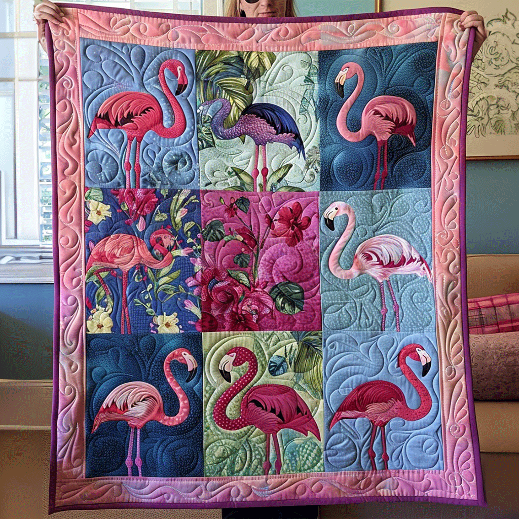 Flamingo Quilted Blanket NCU0VT24