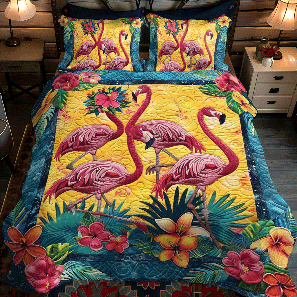 Tropical Tranquility 3-Piece Quilted Bedding Set NCU0TL781