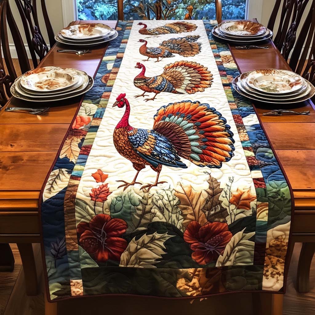 Turkey Autumn Glory Quilted Table Runner NCU0NT1149