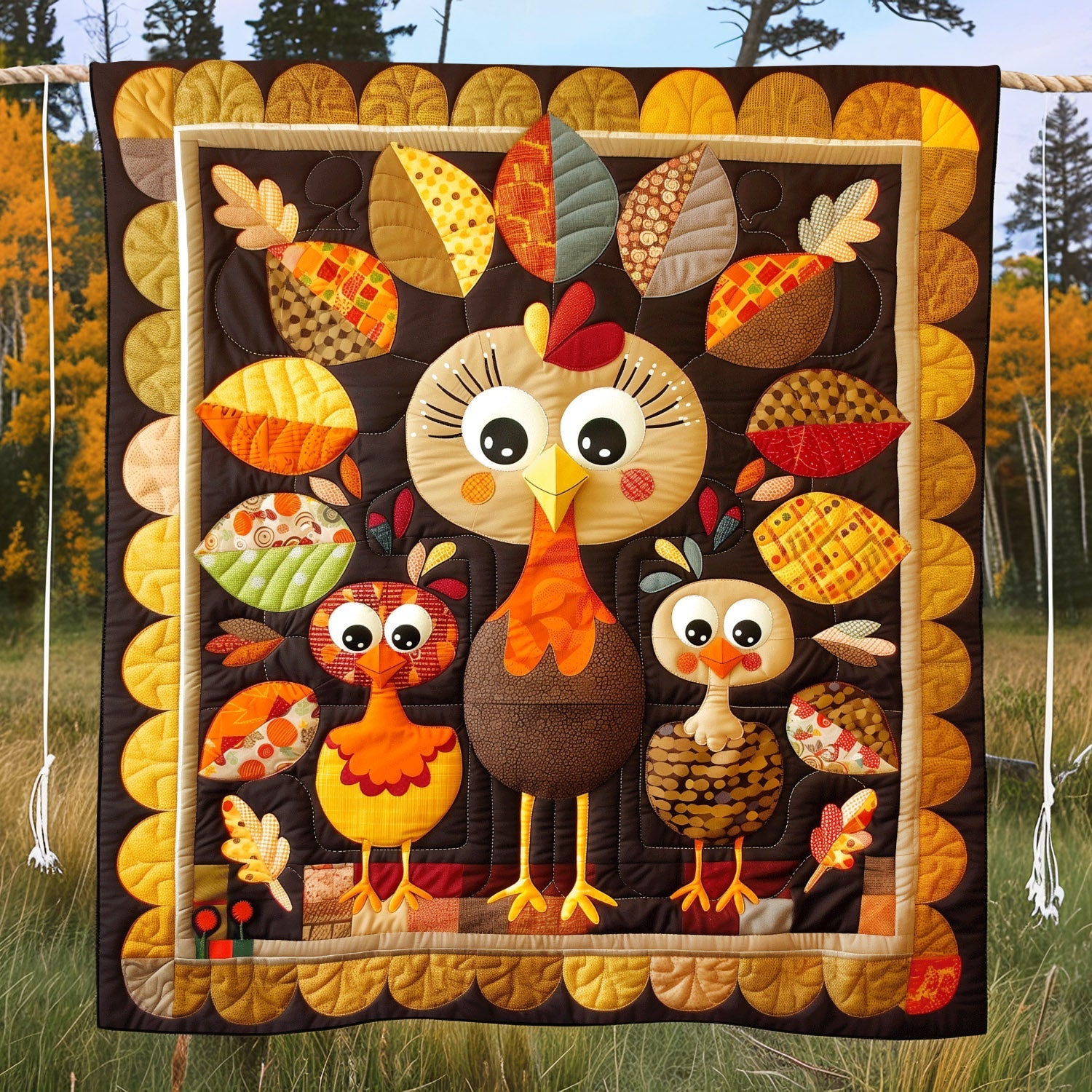 Turkey Time Quilted Blanket NCU0TH1087