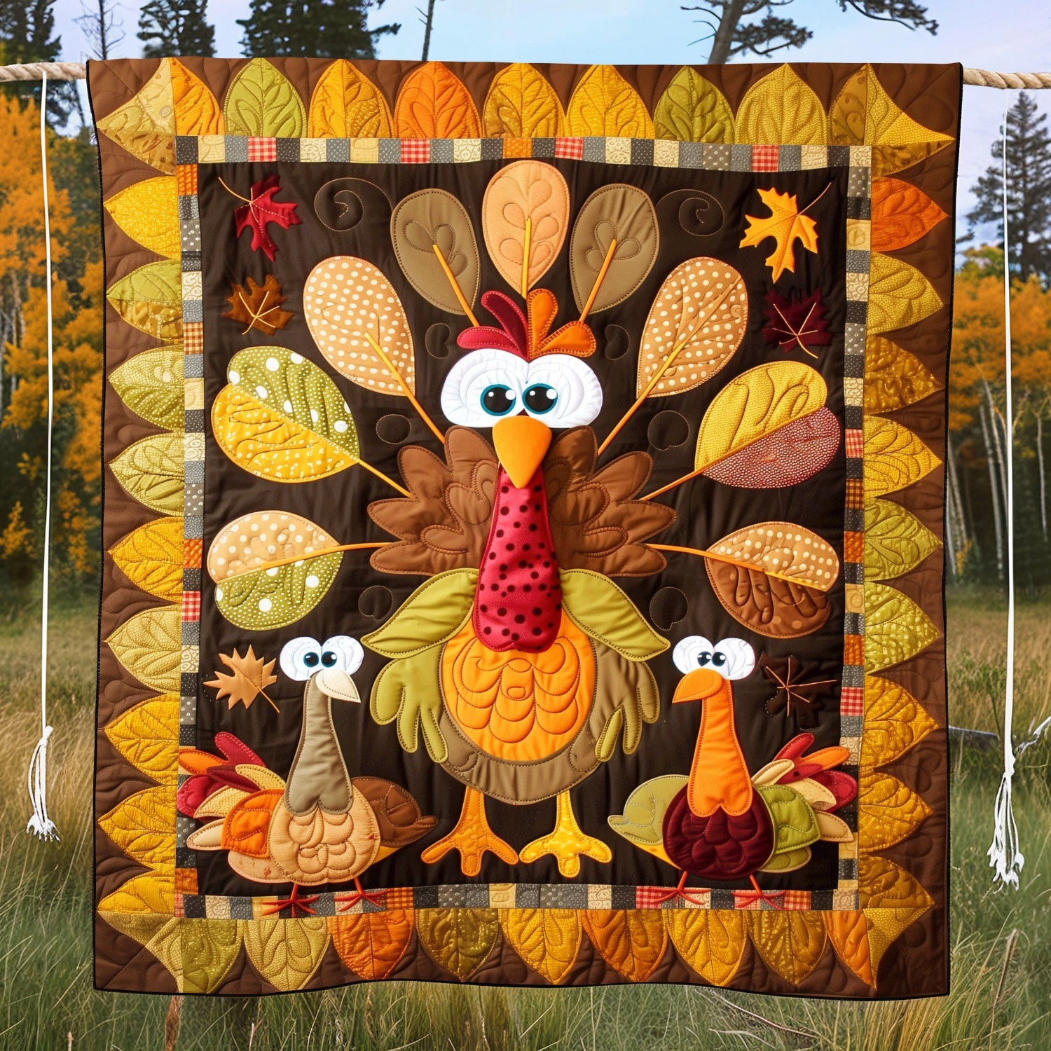 Turkey Togetherness Quilted Blanket NCU0TH1089