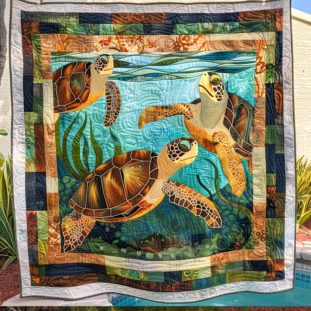 Turtle Garden Quilted Blanket NCU0NT112