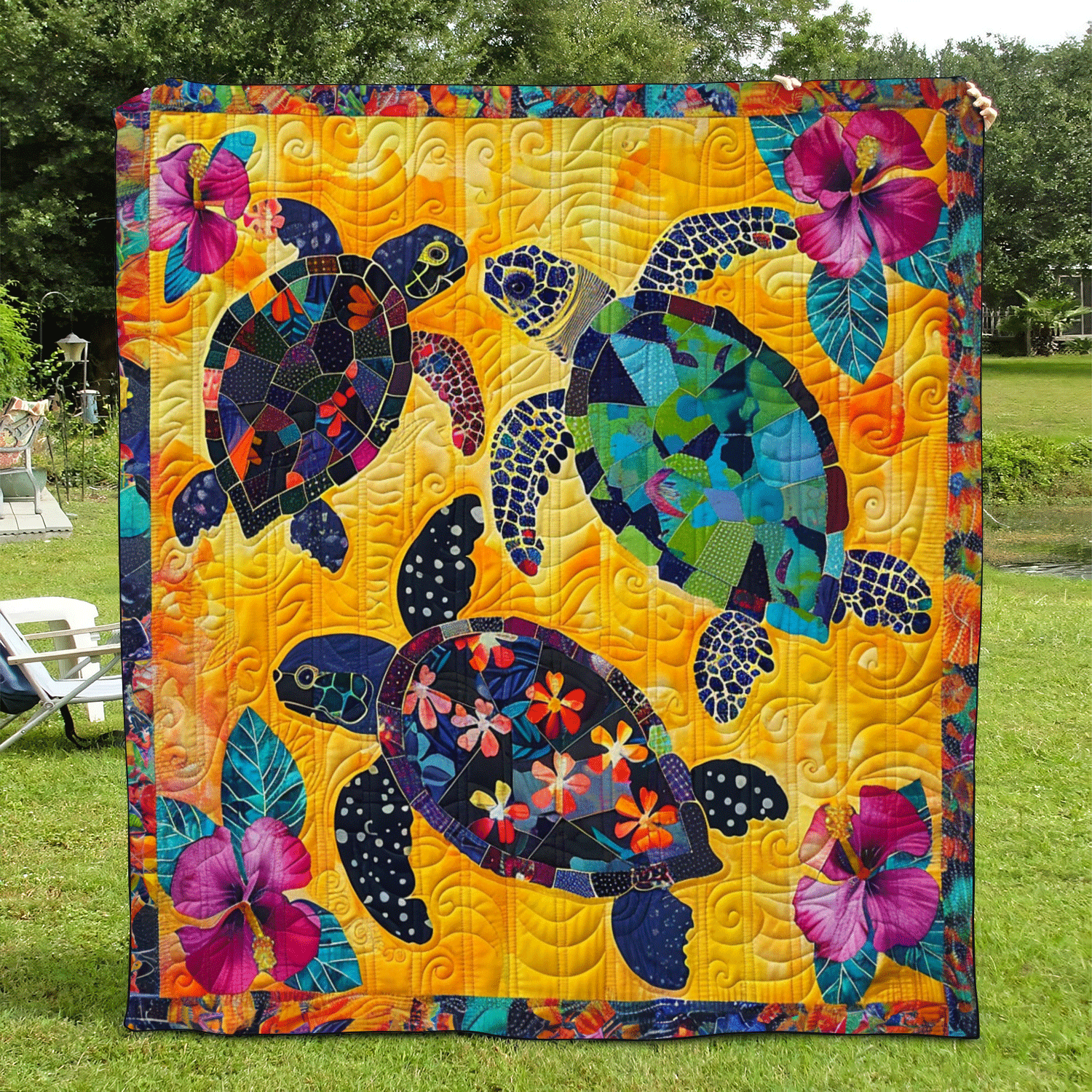 Turtle Lagoon Quilted Blanket NCU0TL591