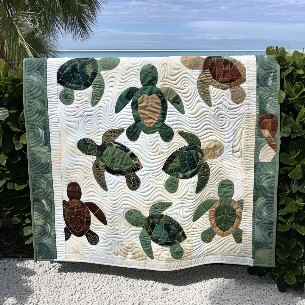 Turtle Mosaic Quilted Blanket NCU0NT127