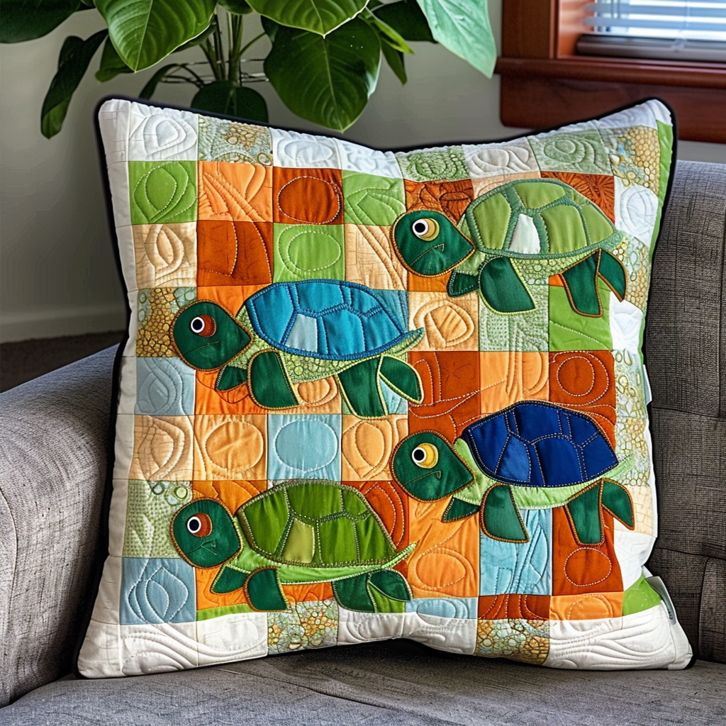 Turtle Patch Quilted Pillow Case NCU0NT118