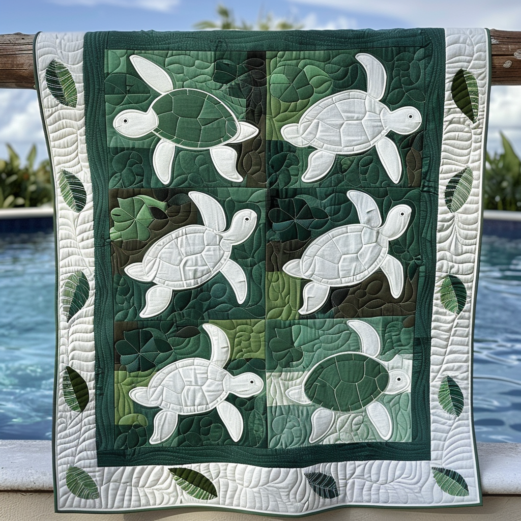 Turtle Patchwork Quilted Blanket NCU0NT120