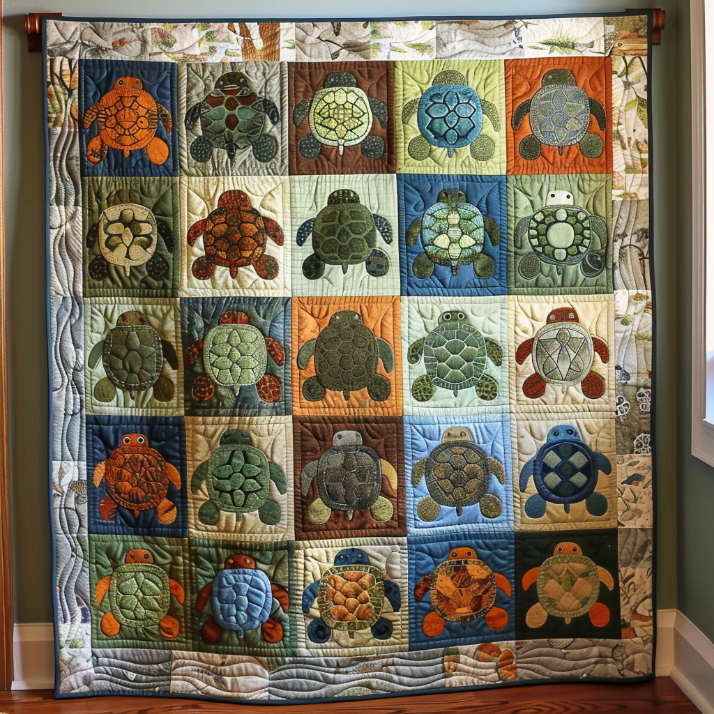 Turtle Trails Quilted Blanket NCU0TH653