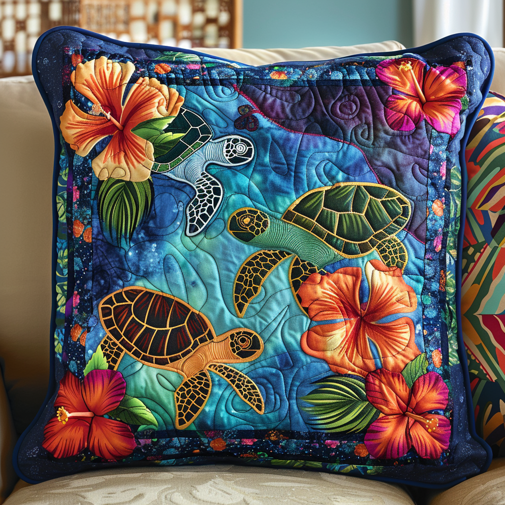 Turtle Tranquility Quilted Pillow Case NCU0DV084