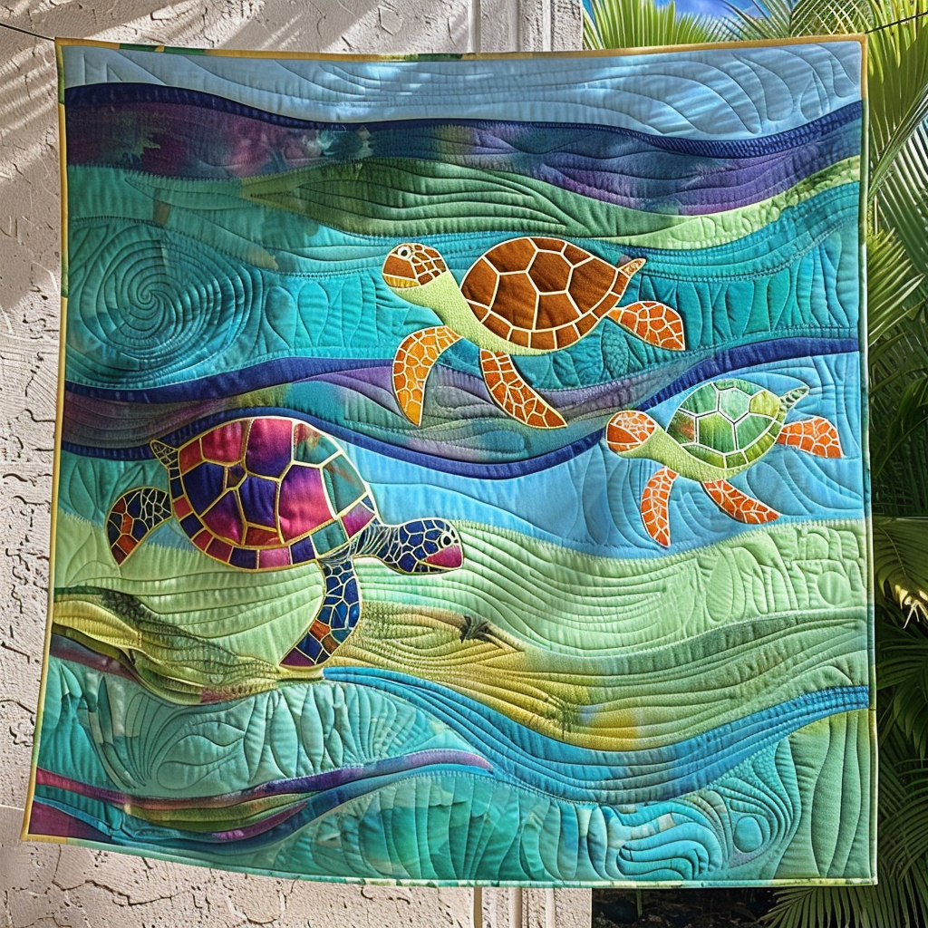 Turtle Trio Quilted Blanket NCU0NT114