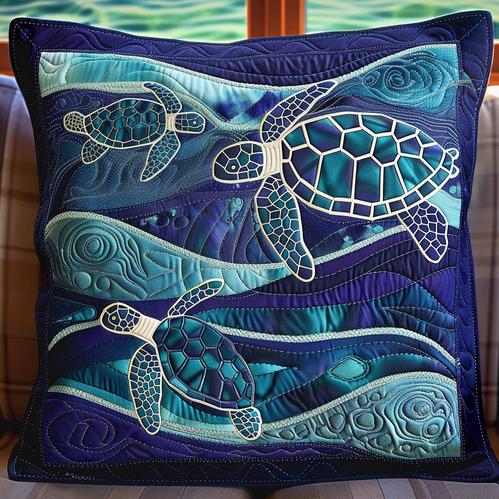 Turtle Lagoon Quilted Pillow Case NCU0TL670