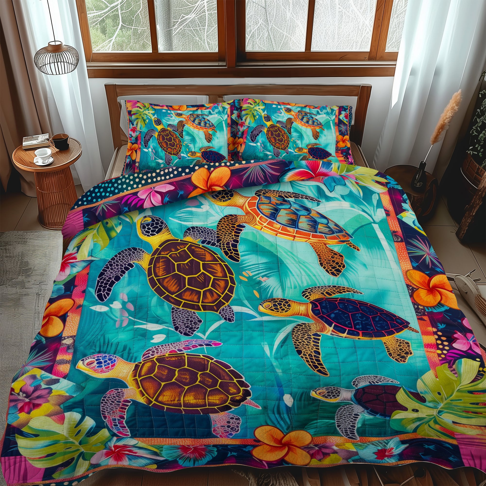 Turtle Paradise 3-Piece Quilted Bedding Set  NCU0TL472