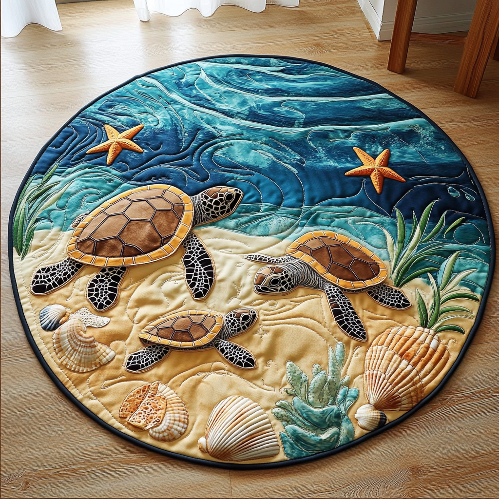 Turtle Shore Quilted Round Mat NCU0DV989