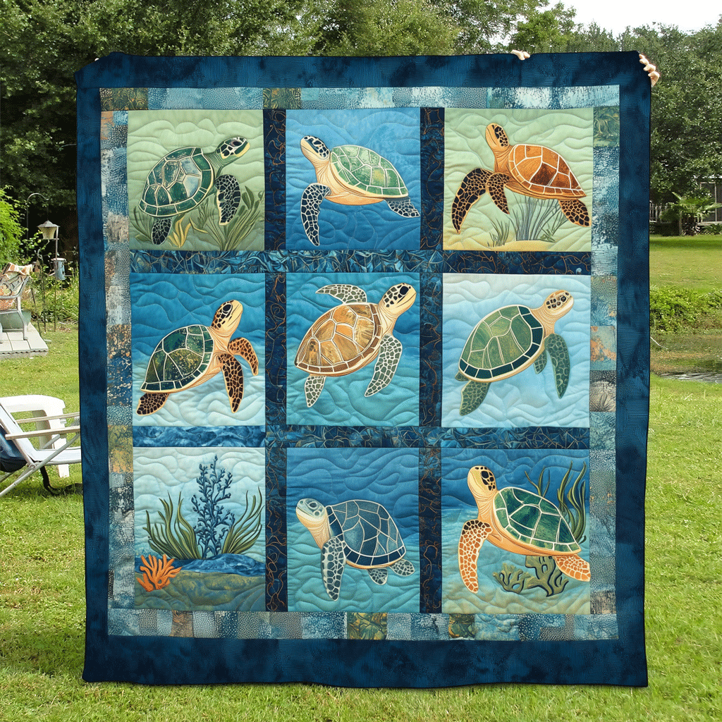 Sea Turtle Quilted Blanket NCU0VT51