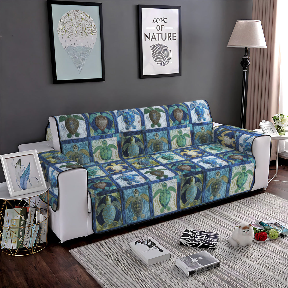 Turtle Tide Quilted Sofa Cover NCU0PT938